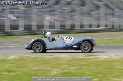 2008-04-25 Monza 099 Classic Endurance Racing - Van der Kroft-Burnett - Morgan 8 1970